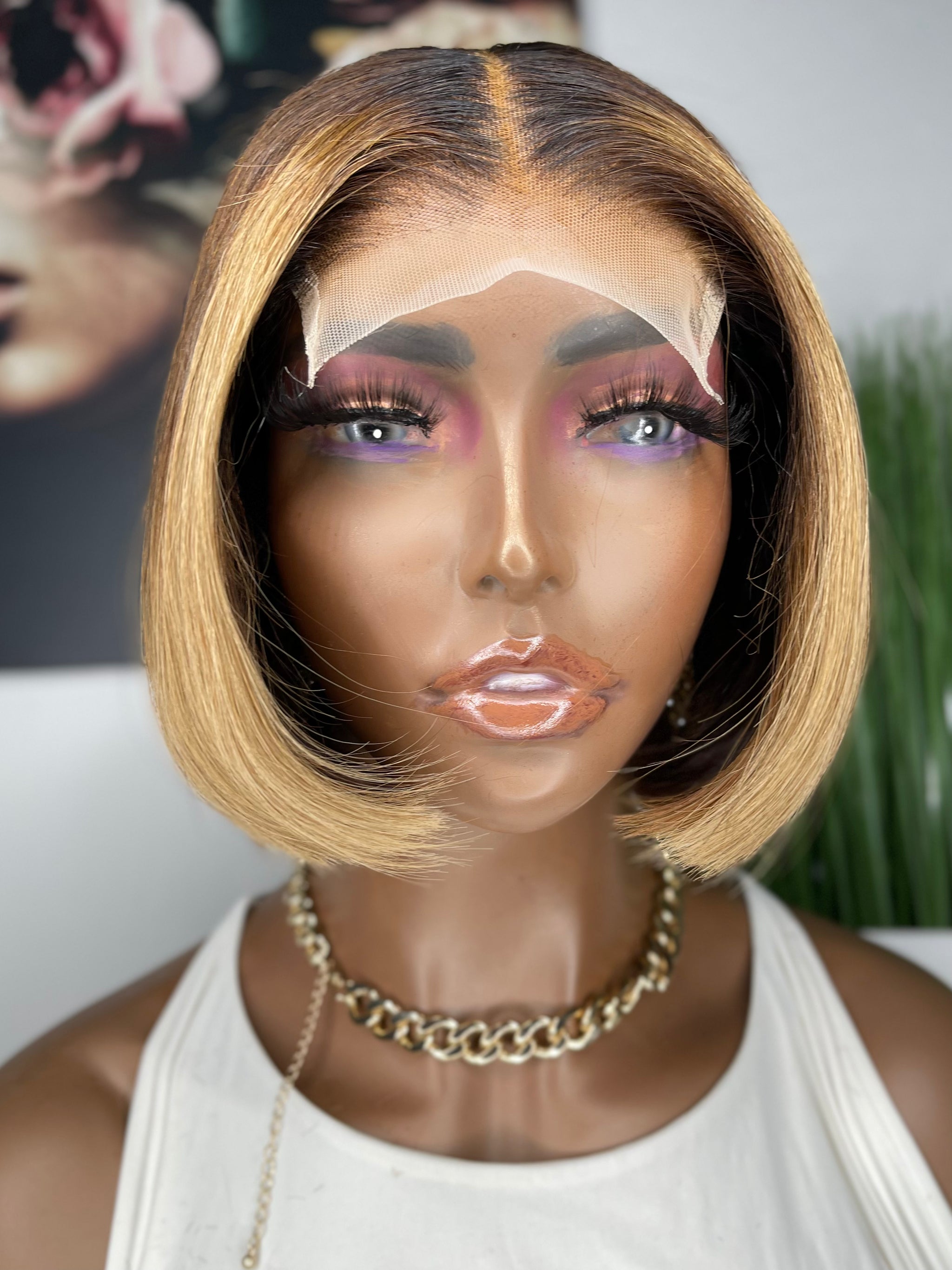 Custom Coloured Blonde Lace Closure Bob Unit TaiwoLove Touch