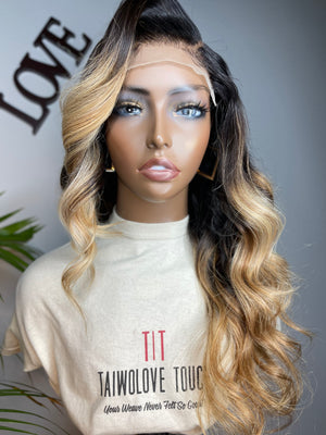 Blonde Ombre Body Wave Hair Lace Closure Unit