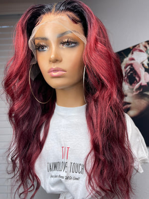 Burgundy 13x4 Lace Frontal Hair Unit