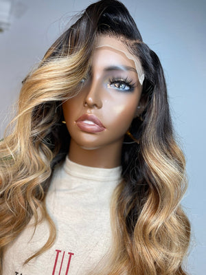 Blonde Ombre Body Wave Hair Lace Closure Unit - TaiwoLove Touch