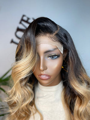 Blonde Ombre Body Wave Hair Lace Closure Unit - TaiwoLove Touch