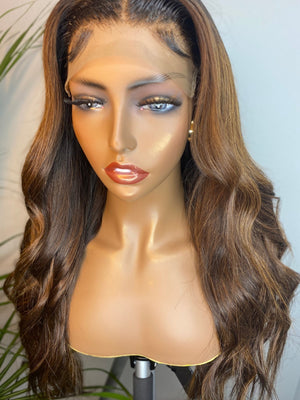 Custom Coloured & Highlighted Lace Closure Unit - TaiwoLove Touch