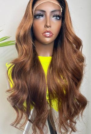 Custom Light Golden Brown Body Wave Lace Closure Unit - TaiwoLove Touch