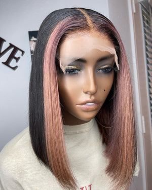 Highlighted Straight Hair Lace Closure Bob Unit - TaiwoLove Touch