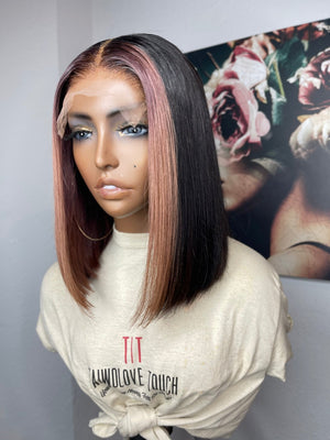 Highlighted Straight Hair Lace Closure Bob Unit - TaiwoLove Touch