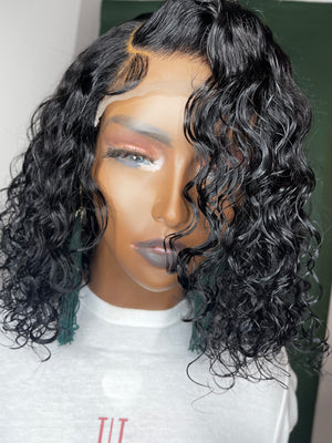 Jet Black Deep Wave Hair Lace Closure Unit