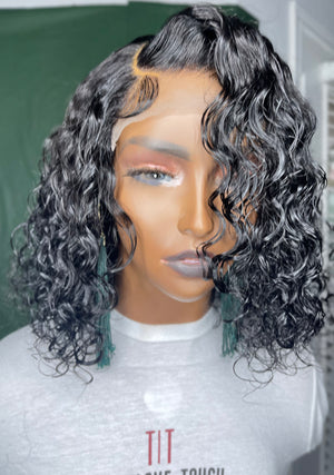 Jet Black Deep Wave Hair Lace Closure Unit