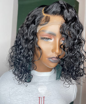 Jet Black Deep Wave Hair Lace Closure Unit