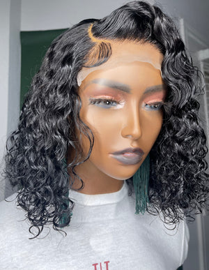 Jet Black Deep Wave Hair Lace Closure Unit