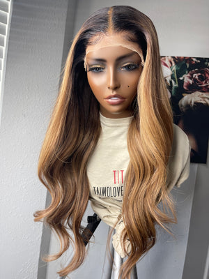 Beige Blonde Custom Coloured Body Wave Hair Lace Closure Unit