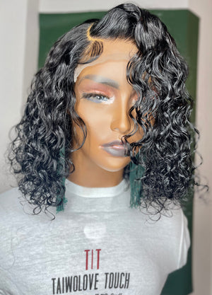 Jet Black Deep Wave Hair Lace Closure Unit