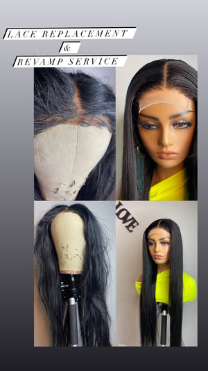 The Lace Replacement + Wash & Style - Wig Care Service - TaiwoLove Touch